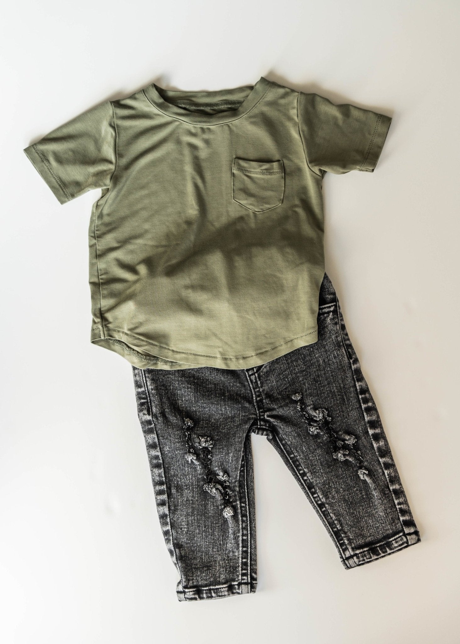 Gray Washed Distressed Bamboo Jeans - Jettson Cole