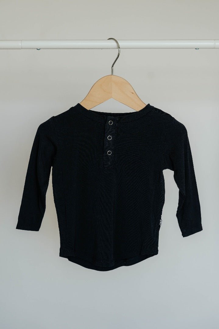 Long Sleeve Henley - Black - Jettson Cole