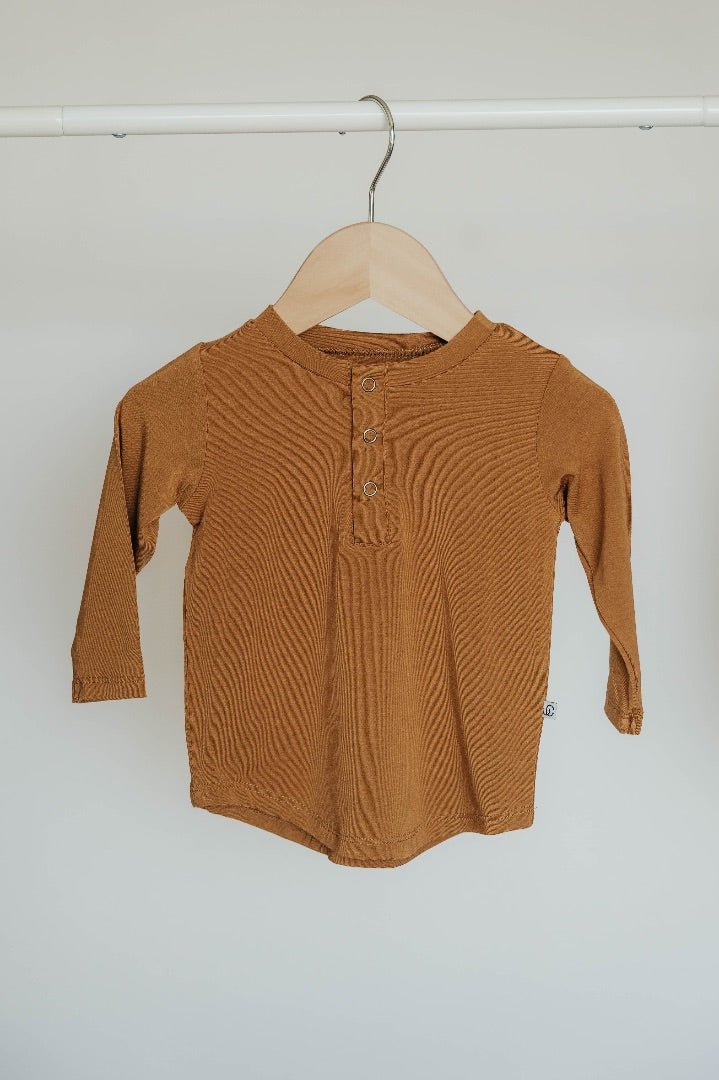 Long Sleeve Henley - Caramel - Jettson Cole