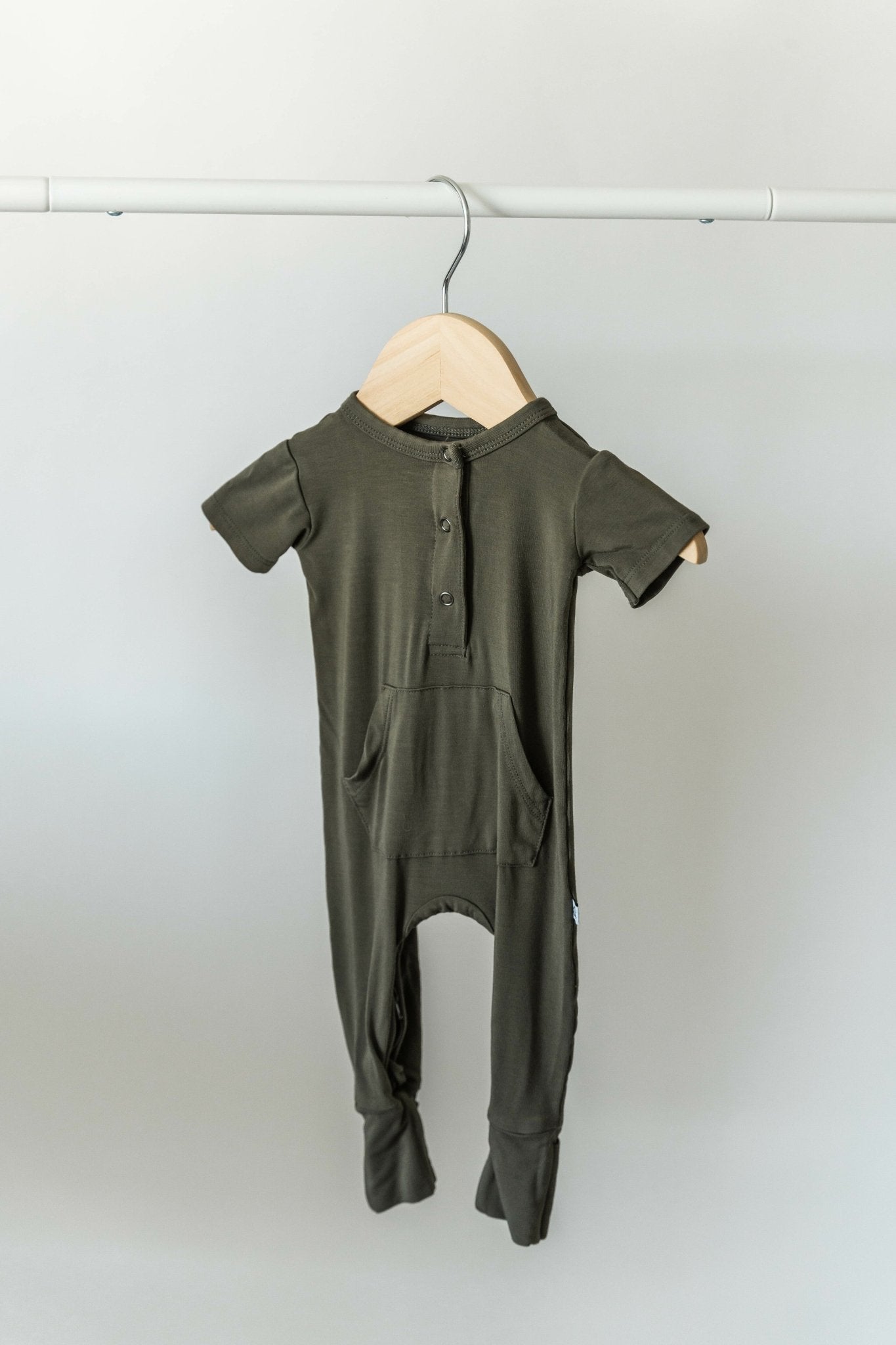 Short Sleeve Romper - Dark Olive - Jettson Cole