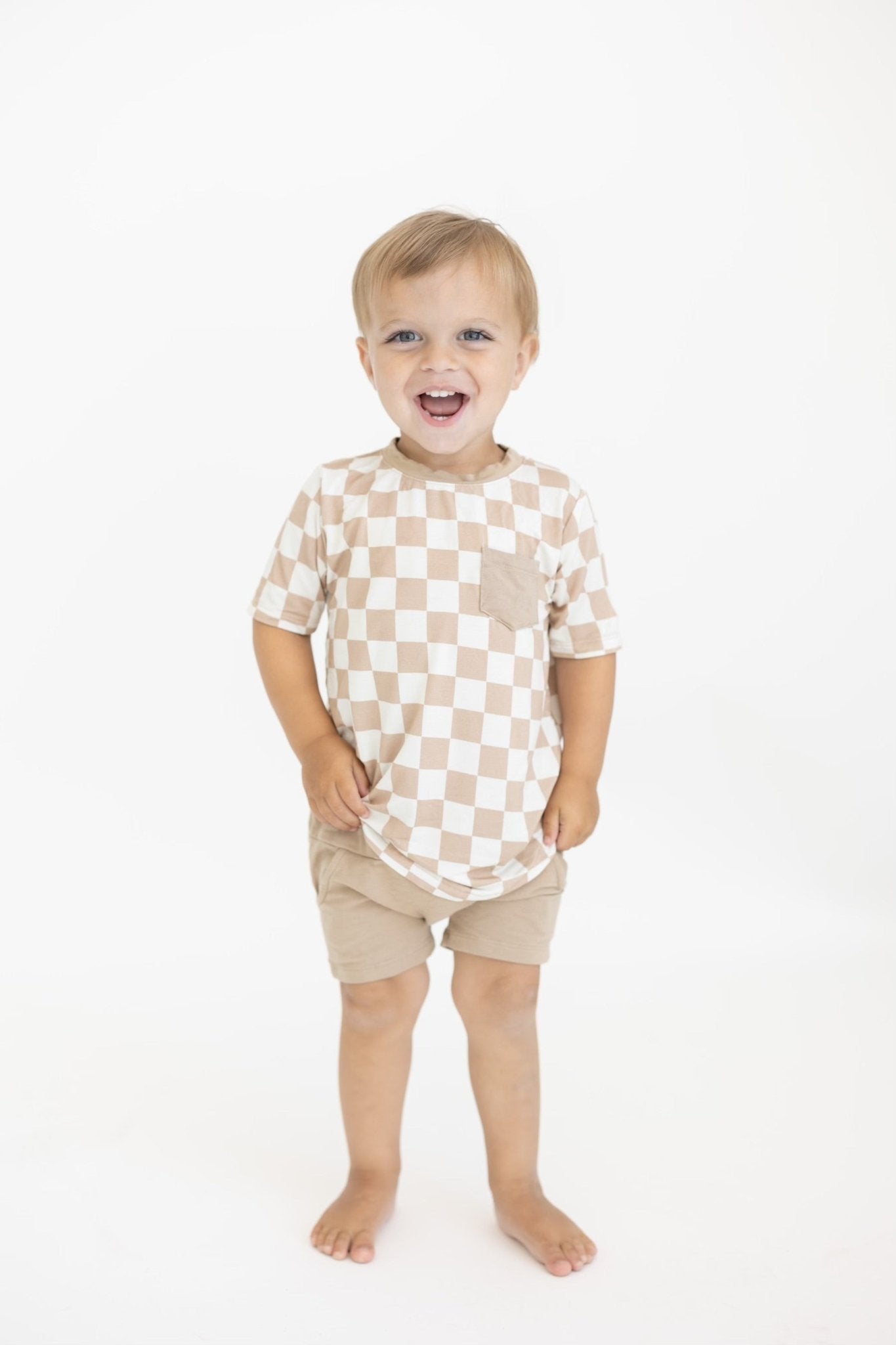 Checkered pocket tee - Desert Tan - Jettson Cole