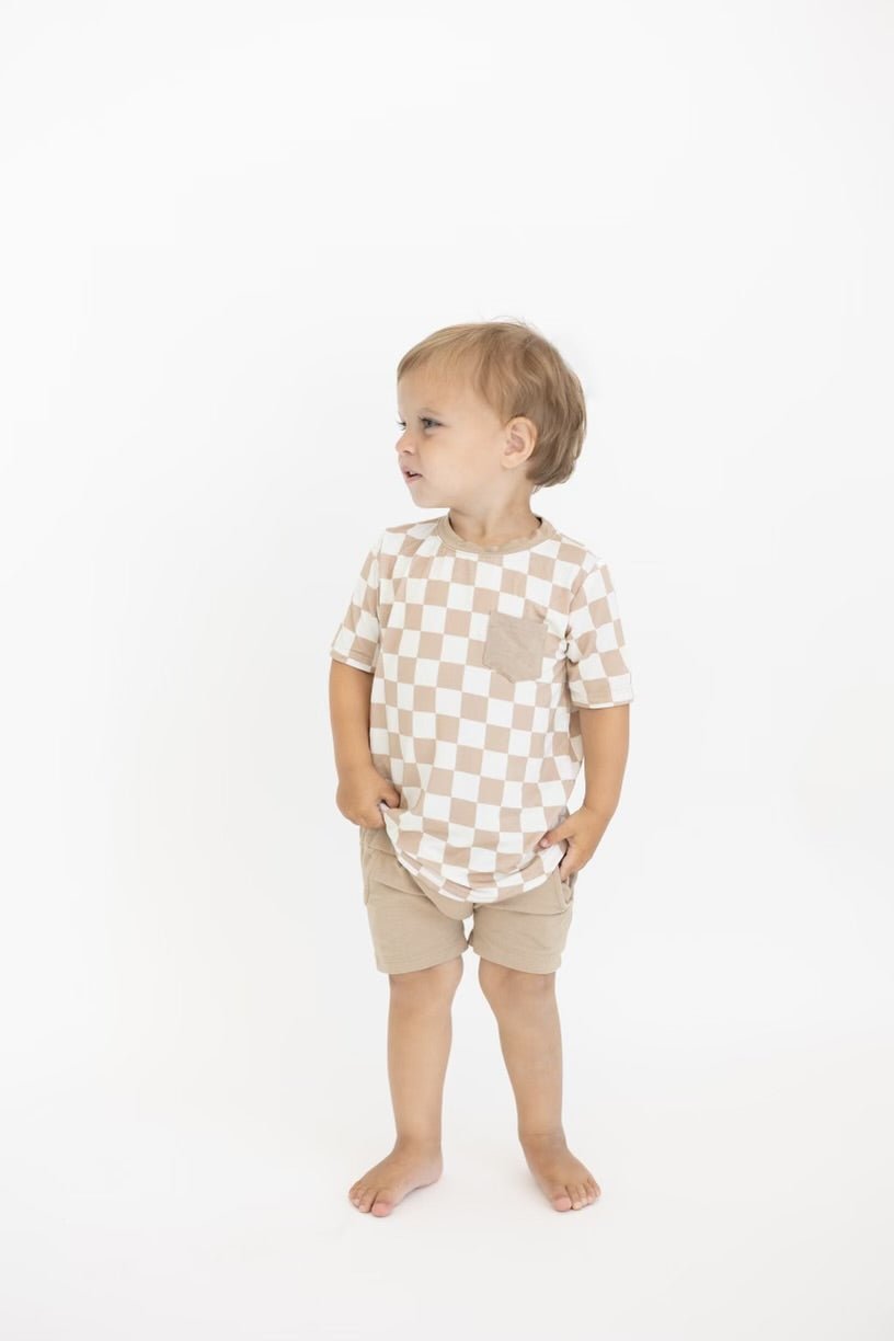 Checkered pocket tee - Desert Tan - Jettson Cole