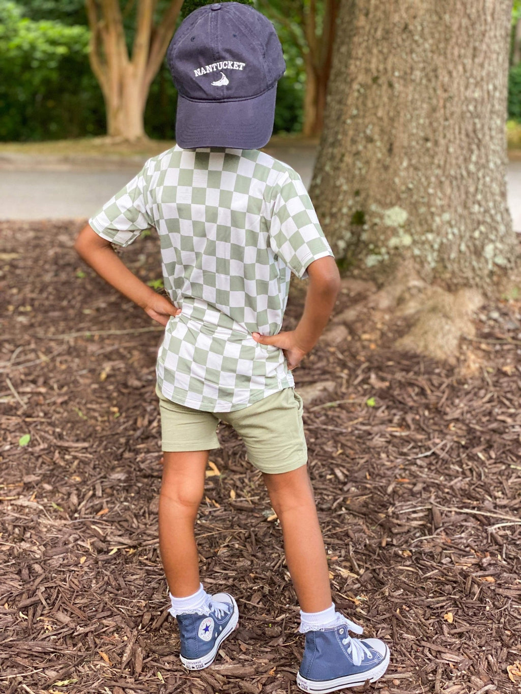 Checkered pocket tee - Sage - Jettson Cole