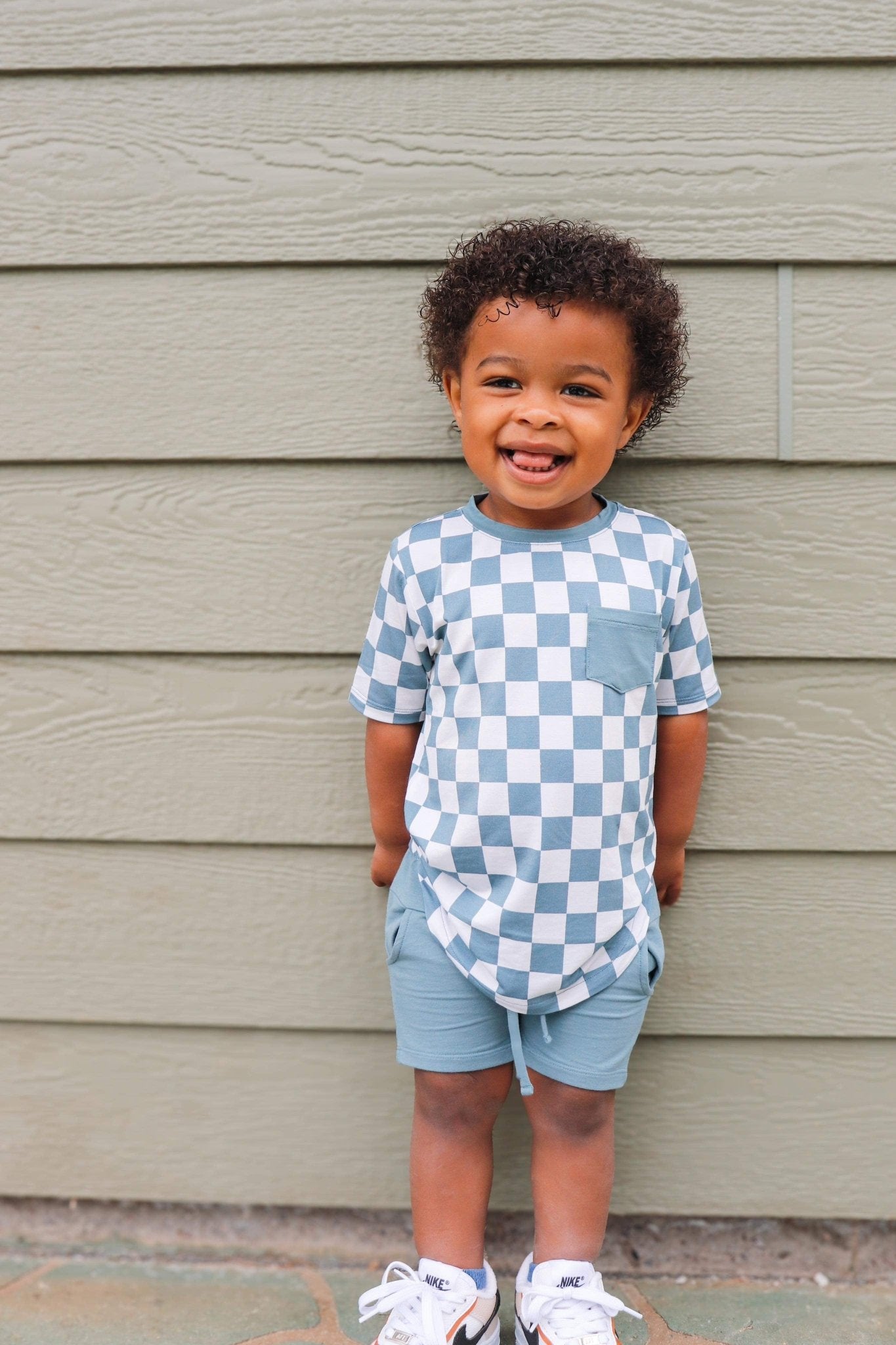 Checkered pocket tee - Sea Blue - Jettson Cole