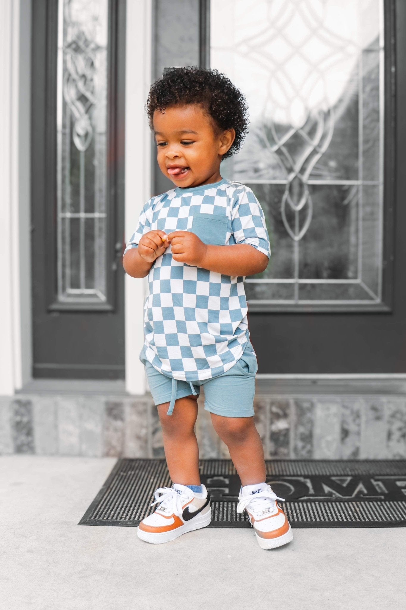 Checkered pocket tee - Sea Blue - Jettson Cole