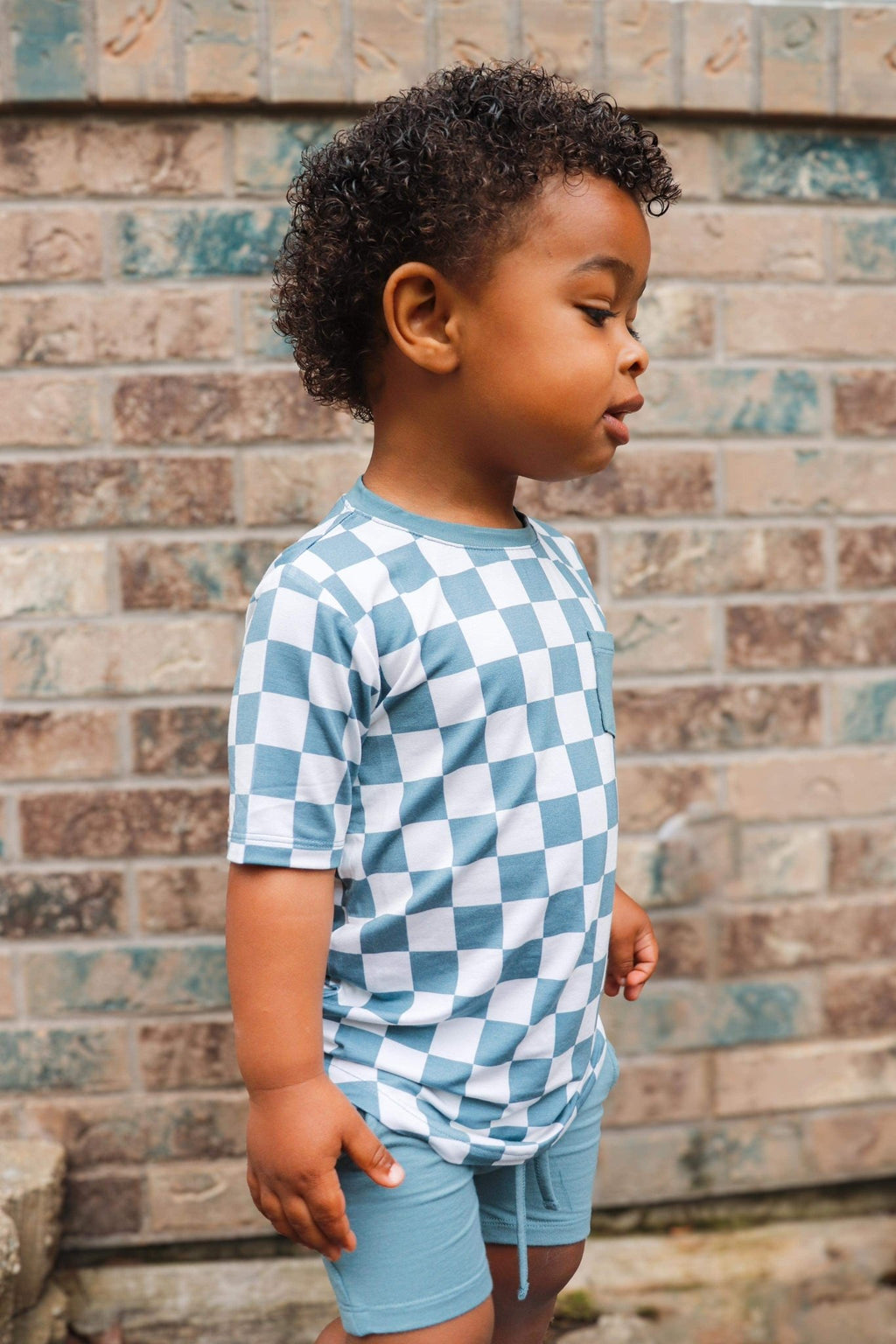 Checkered pocket tee - Sea Blue - Jettson Cole