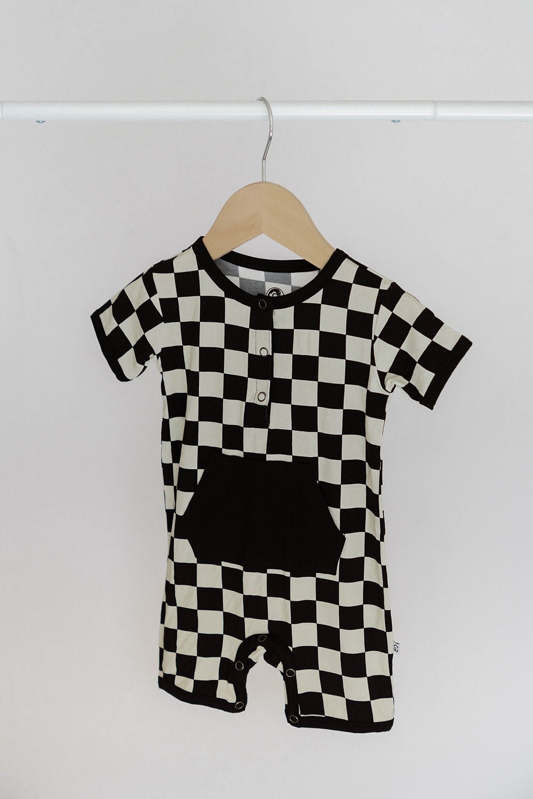 Checkered Shorty Romper - Jett Black - Jettson Cole