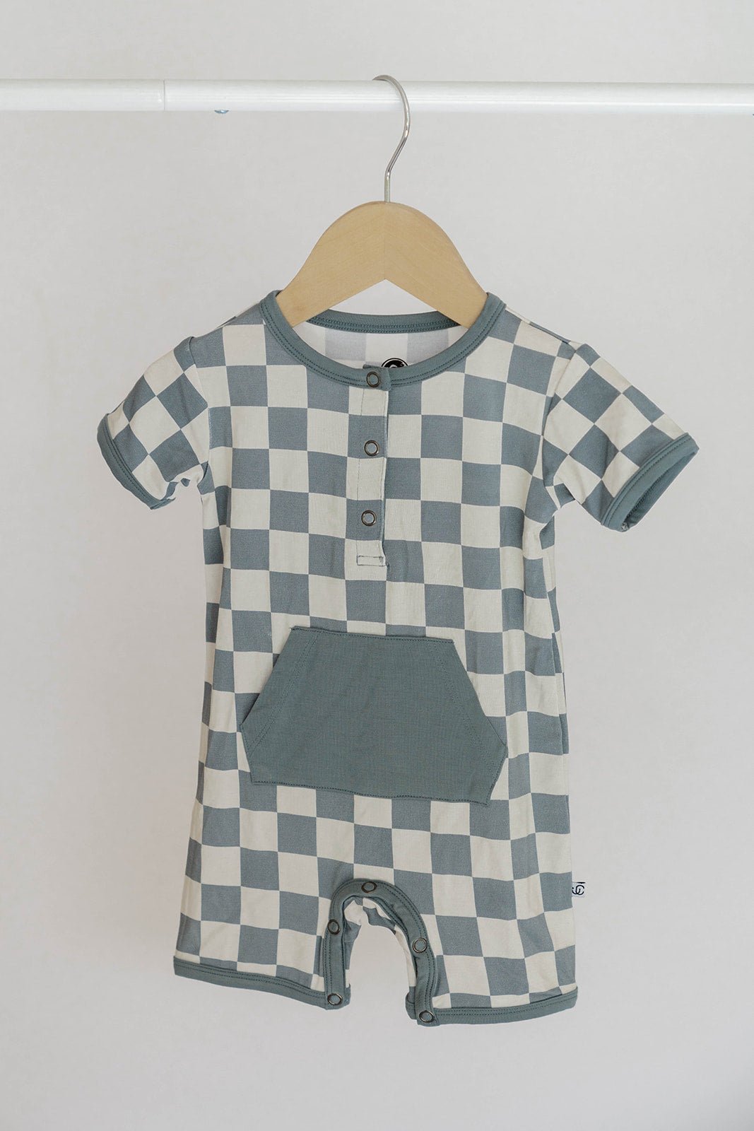 Checkered Shorty Romper - Sea Blue - Jettson Cole