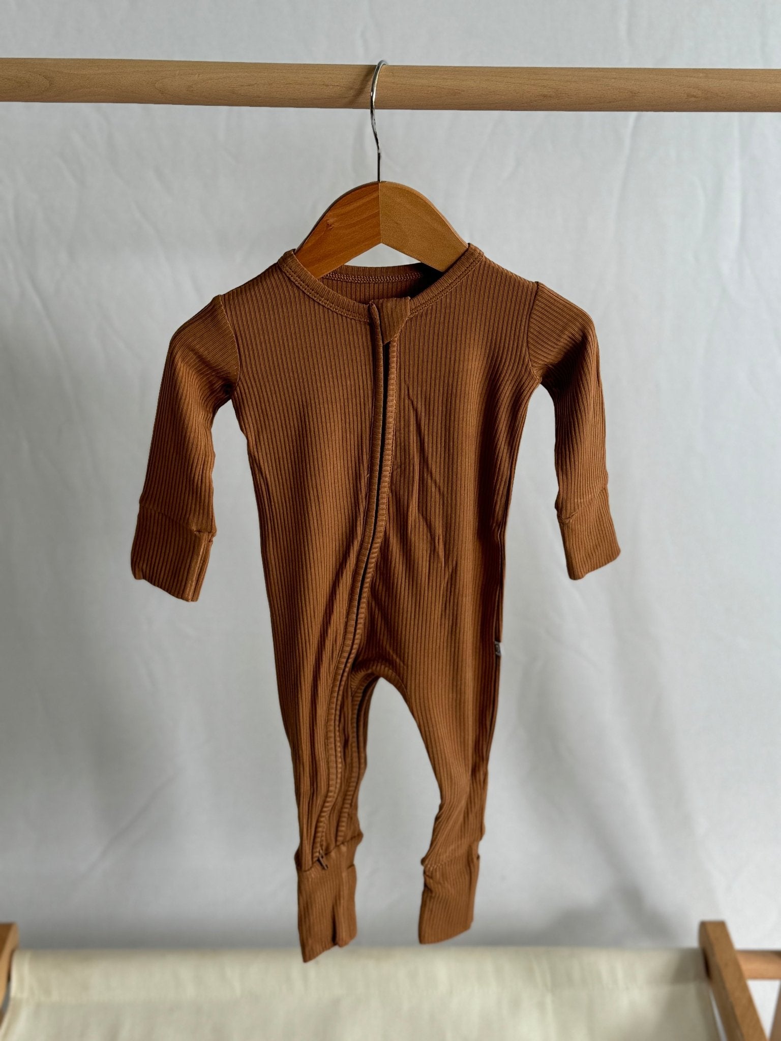 Ribbed Chocolate Zippy PJ - Jettson Cole