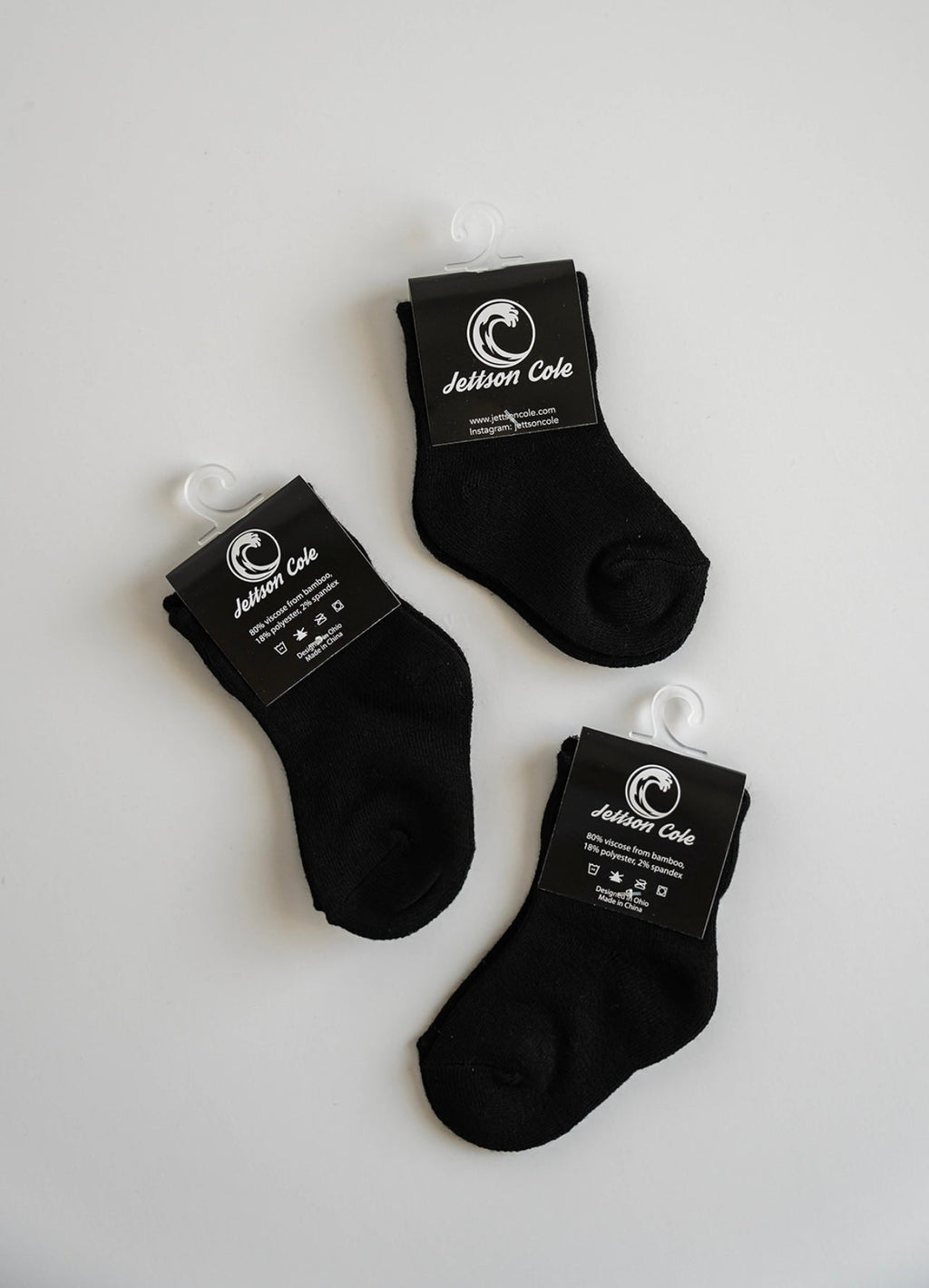 Bamboo JC Socks - Jett Black (Set of 3) - Jettson Cole