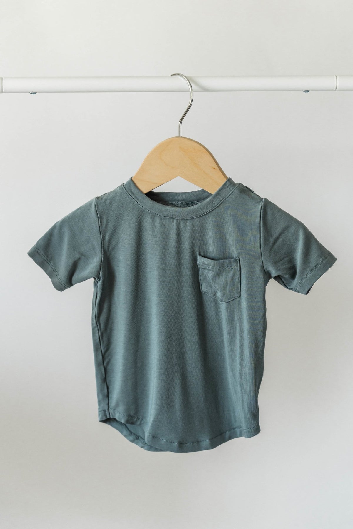 Curved-Hem Pocket Tee - Sea Blue - Jettson Cole