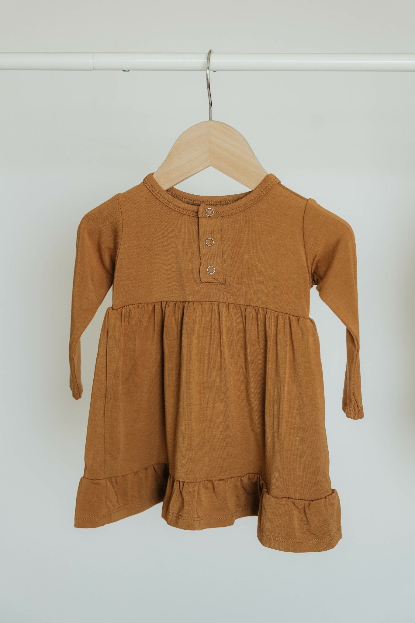 Henley Twirl Dress with shorts - Caramel - Jettson Cole