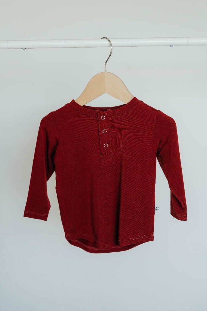 Long Sleeve Henley - Redwood - Jettson Cole