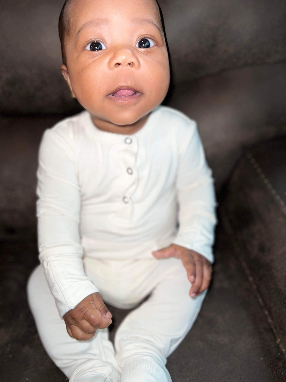 Long Sleeve Romper - Cream - Jettson Cole