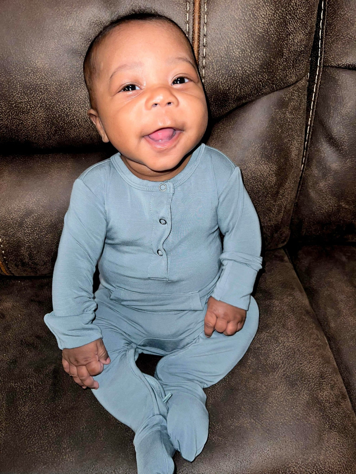 Long Sleeve Romper - Sea Blue - Jettson Cole