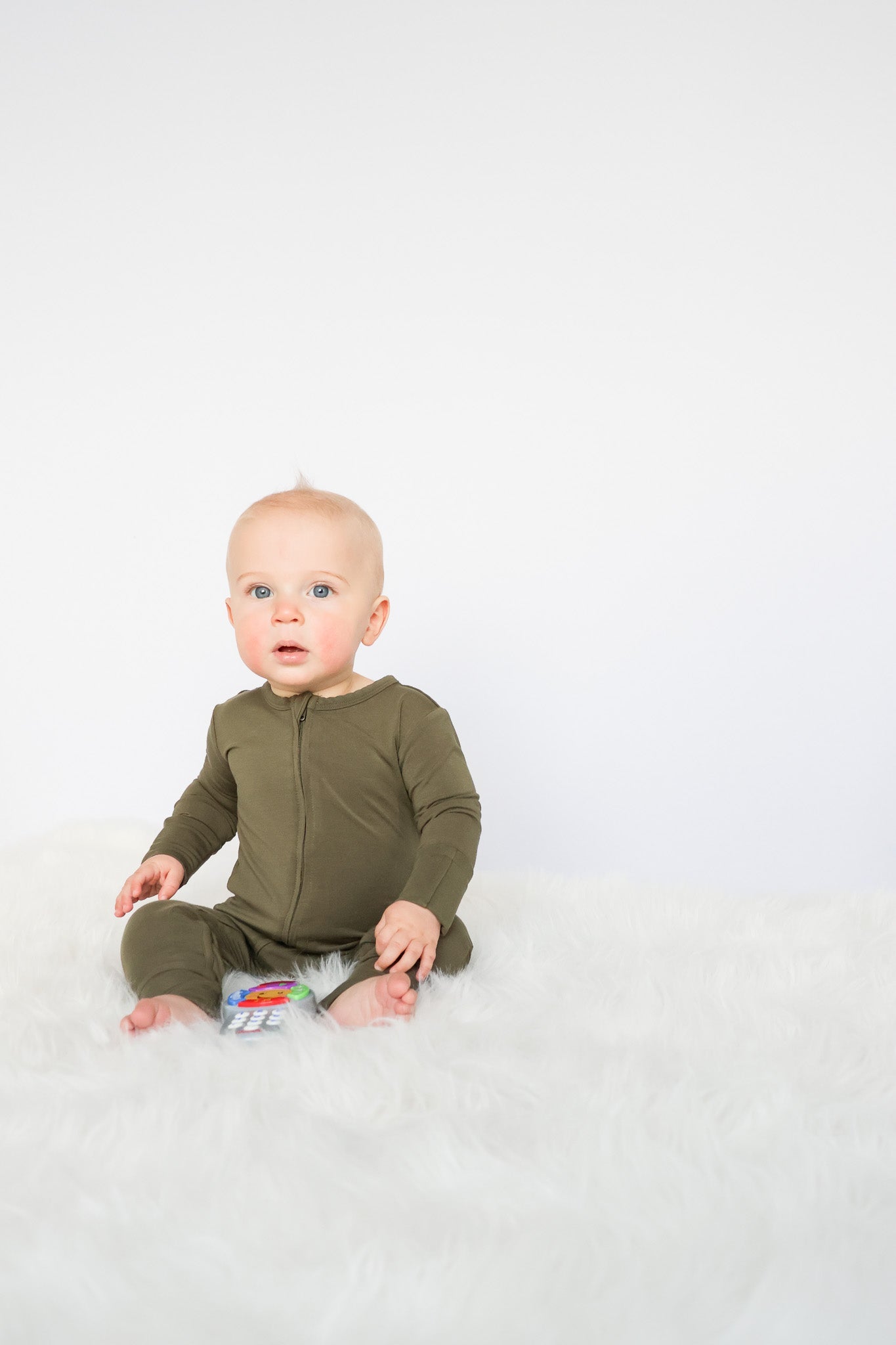 Baby Footie Bamboo Pajamas With Mittens Dark Olive Jettson Cole