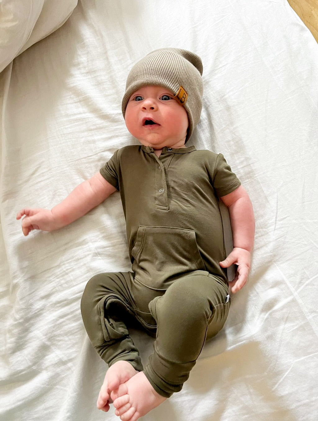 Short Sleeve Romper - Dark Olive - Jettson Cole