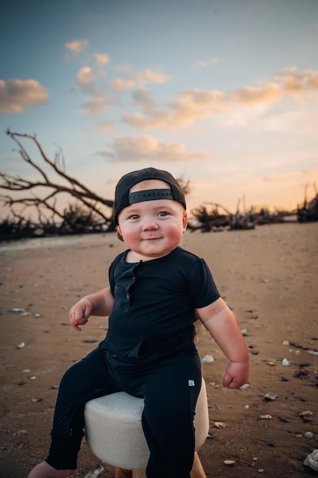 Short Sleeve Romper - Jett Black - Jettson Cole