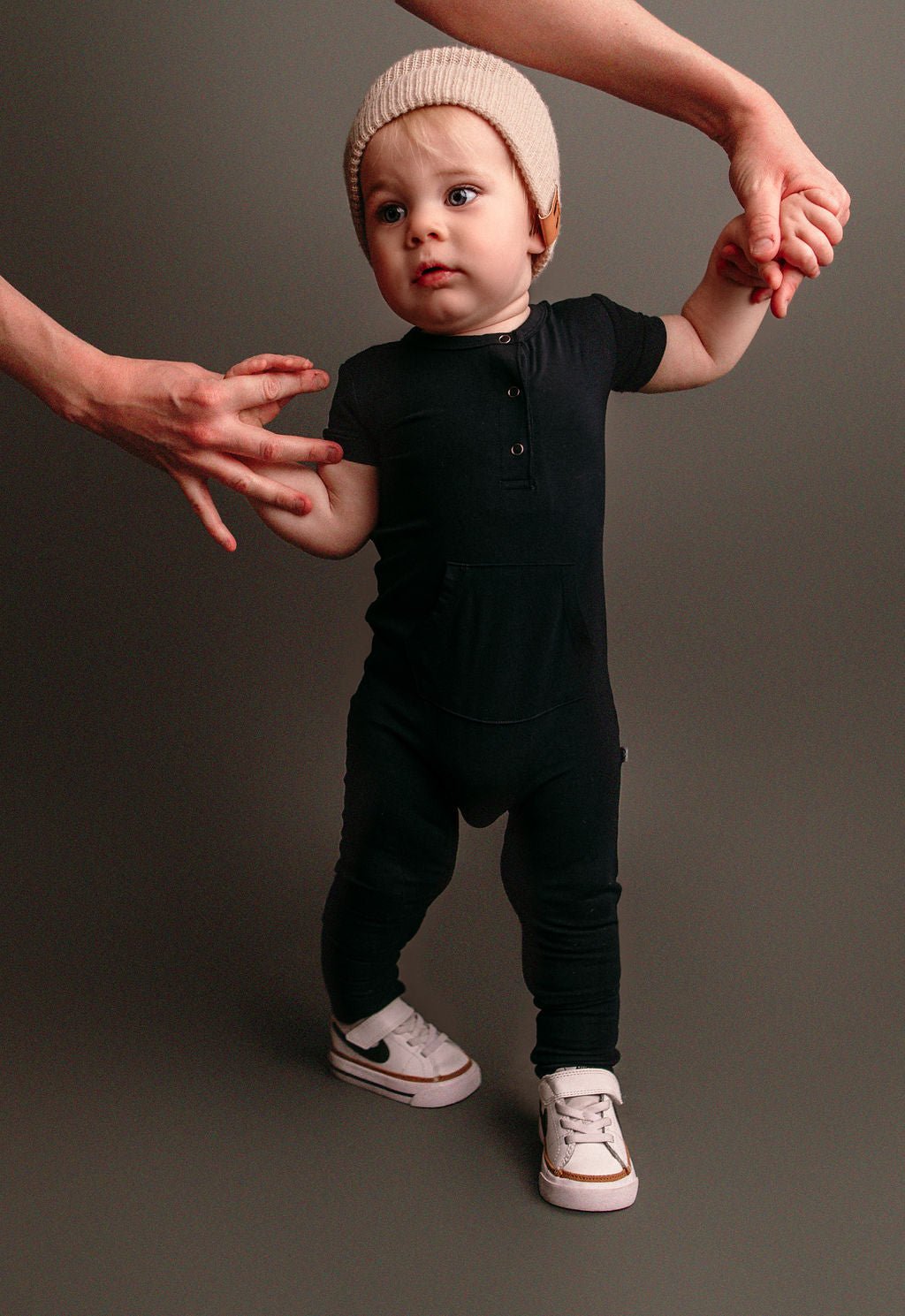 Short Sleeve Romper - Jett Black - Jettson Cole