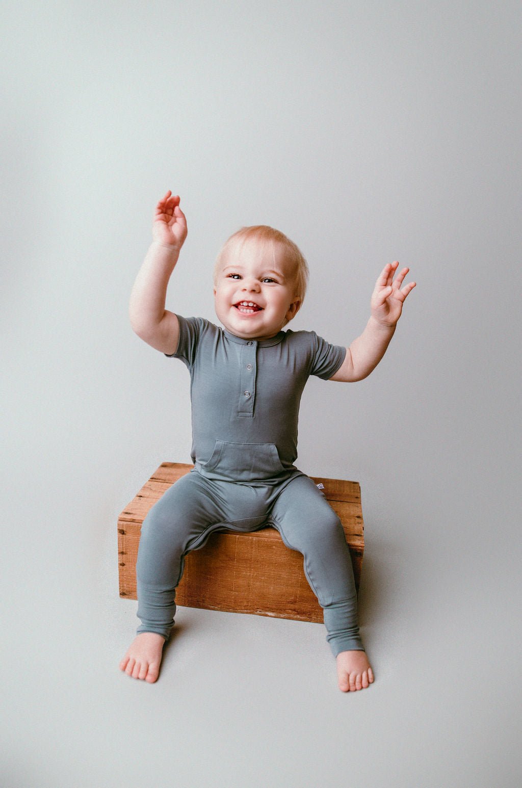 Short Sleeve Romper - Sea Blue - Jettson Cole