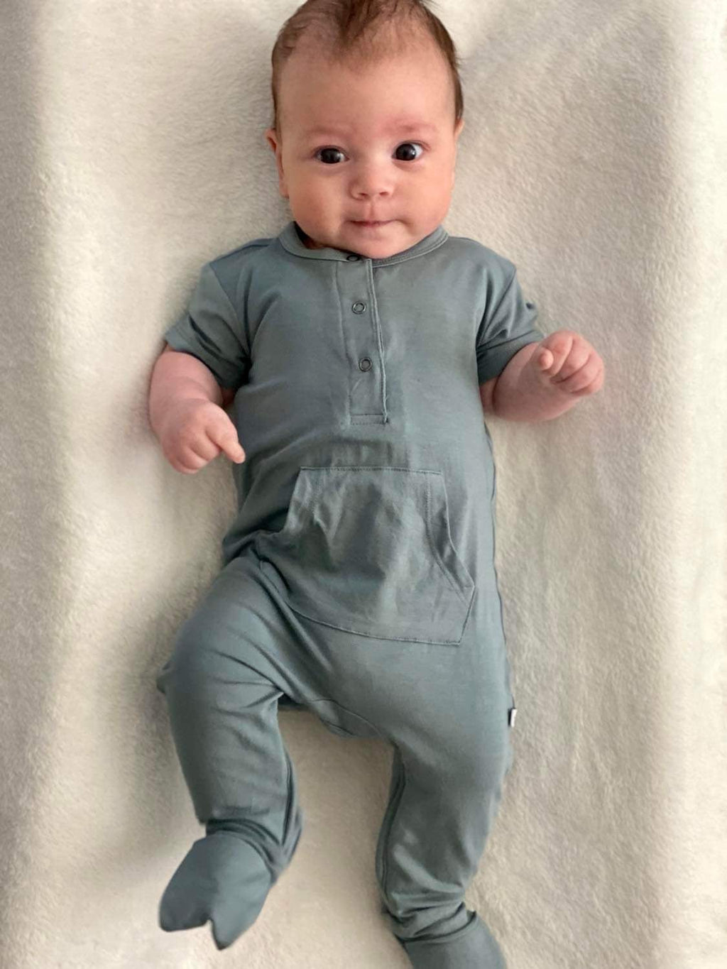 Short Sleeve Romper - Sea Blue - Jettson Cole