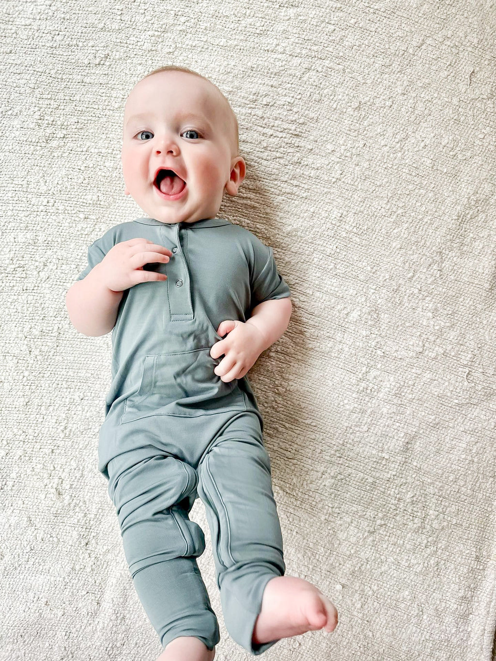 Short Sleeve Romper - Sea Blue - Jettson Cole